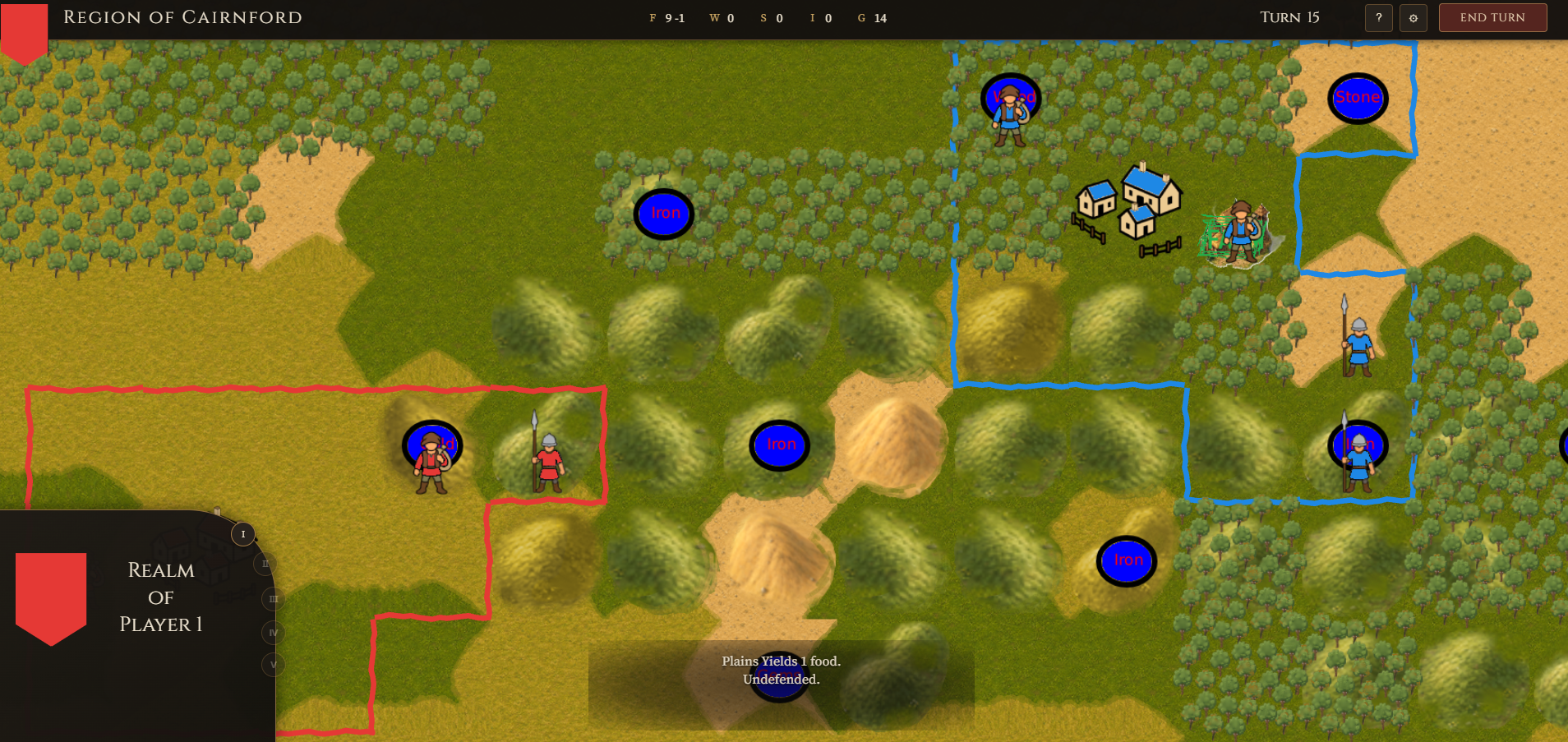 Realm Lord gameplay screenshot — kingdom map